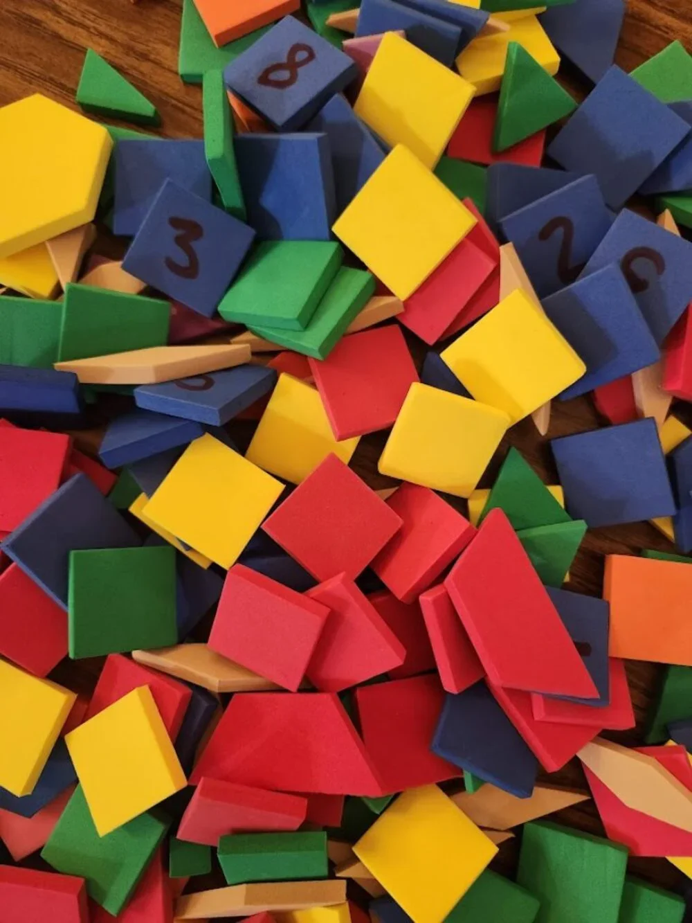 Large Bundle Foam Shapes Pattern Blocks Tiles Educational Math Manipulatives Toy